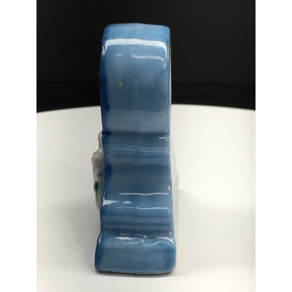 Vintage H Kato Mantle Clock Figurine Ceramic Porcelain Occupied Japan 2.5" Tall - Picture 6 of 15